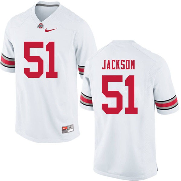 Ohio State Buckeyes #51 Antwuan Jackson Men Alumni Jersey White OSU35743